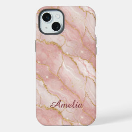 Personalized Modern Rose Quartz Marble Gold