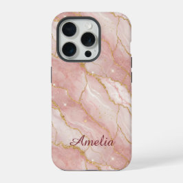 Personalized Modern Rose Quartz Marble Gold