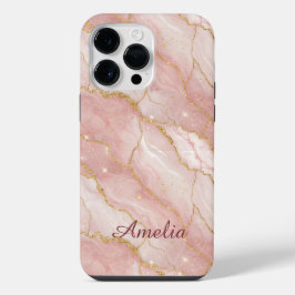 Personalized Modern Rose Quartz Marble Gold