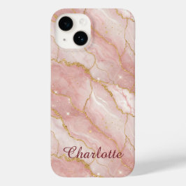 Personalized Modern Rose Quartz Marble Gold