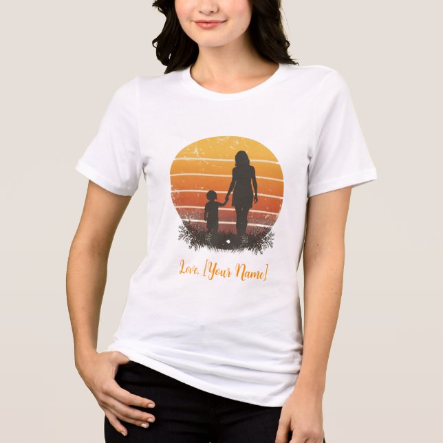 Personalized Mother and Child Sunset Silhouette  (Frente)