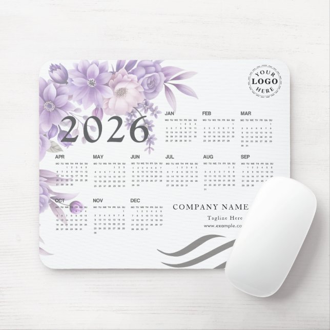 Personalized Mouse Pad with Full 2026 Calendar (Com mouse)