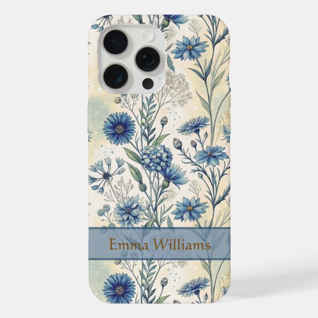 Personalized Name Blue Wildflowers (Verso)