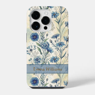 Personalized Name Blue Wildflowers