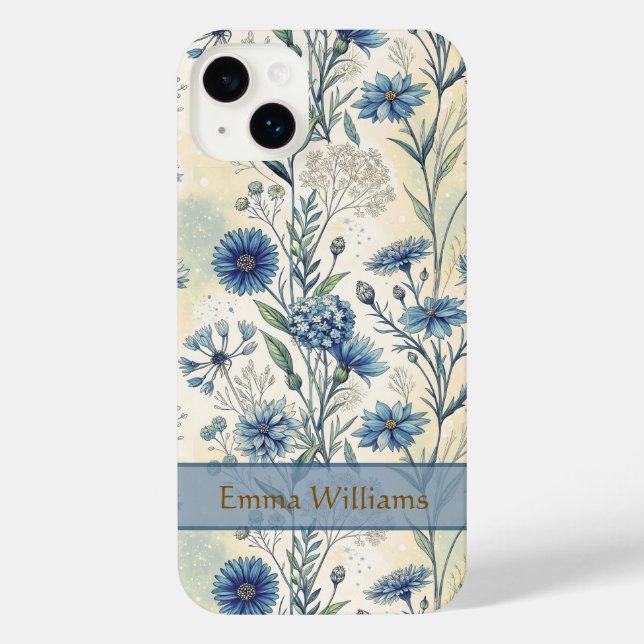 Personalized Name Blue Wildflowers (Verso)