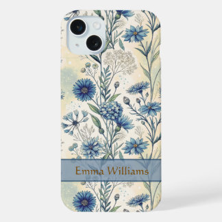 Personalized Name Blue Wildflowers