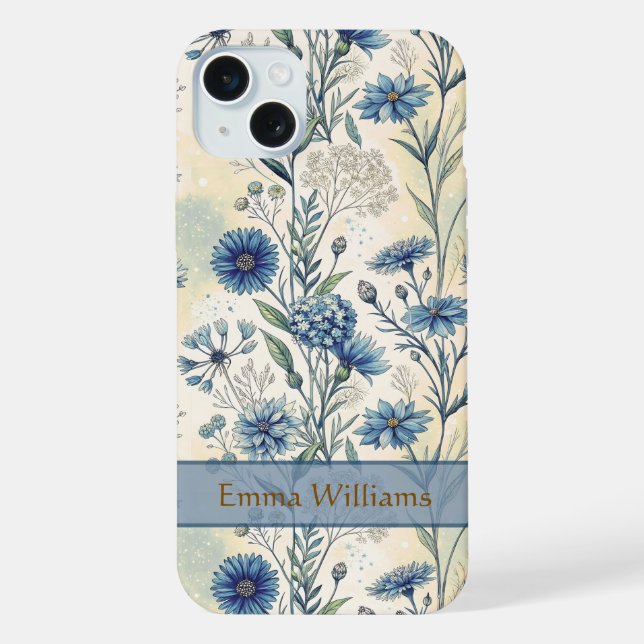 Personalized Name Blue Wildflowers (Verso)