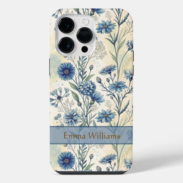 Personalized Name Blue Wildflowers (Verso)