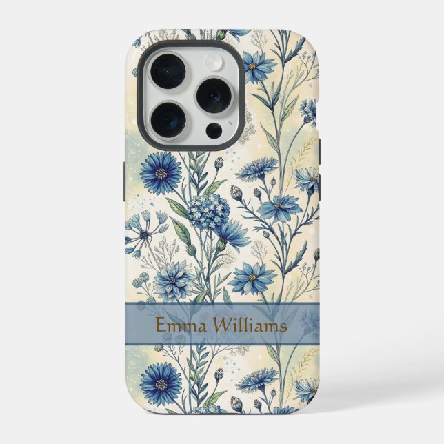 Personalized Name Blue Wildflowers (Verso)