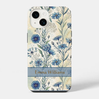 Personalized Name Blue Wildflowers