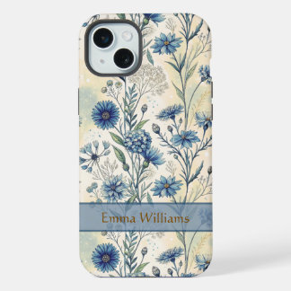 Personalized Name Blue Wildflowers
