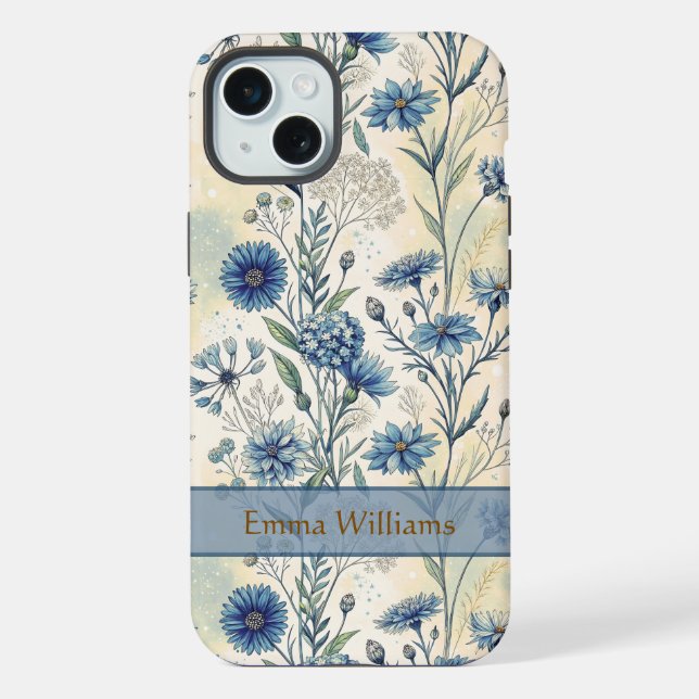 Personalized Name Blue Wildflowers (Verso)