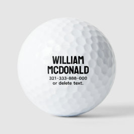 Personalized Name Golf Balls Template BOLD 27