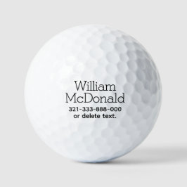 Personalized Name Golf Balls Template DISPLAY 20