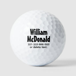 Personalized Name Golf Balls Template FUN RETRO 17