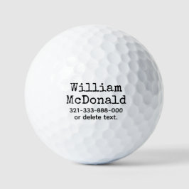 Personalized Name Golf Balls Template FUN RETRO 31