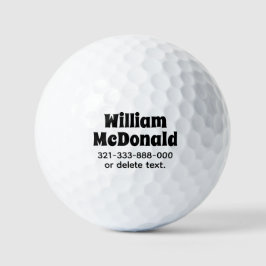 Personalized Name Golf Balls Template FUN RETRO 32