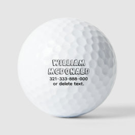 Personalized Name Golf Balls Template FUN RETRO 33