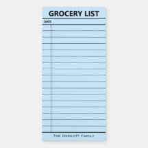 Personalized Name Grocery List Magnetic Notepad