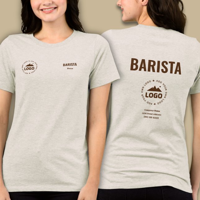 Personalized Name Logo Barista Uniform T-Shirt (Criador carregado)