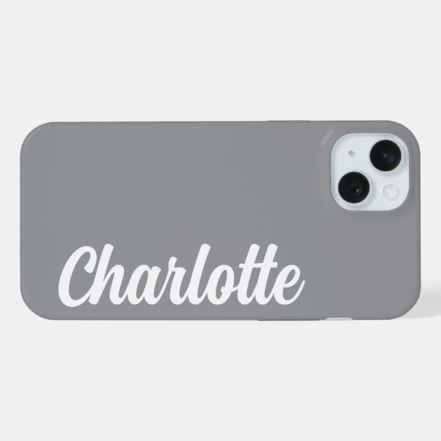 Personalized Name Stylish Modern Minimal Dark Grey (Verso Horizontal)