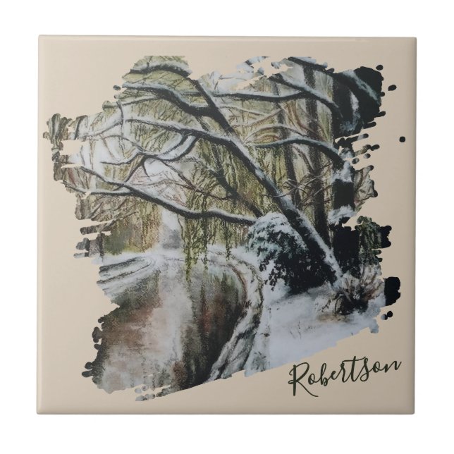 Personalized Nature Watercolor Winter Wonderland  (Frente)