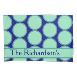 Personalized Navy Mint Polka Dot Pattern Modern