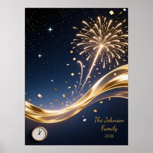 Personalized New Year 2026 Wall Art Poster (Frente)