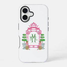 Personalized Pagoda Monogram iPhone 16 tough case