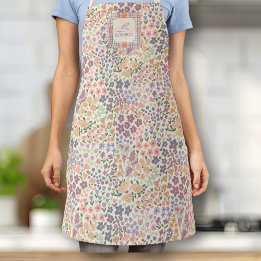 Personalized Patchwork Floral & Plaid Apron