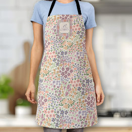 Personalized Patchwork Floral & Plaid Apron