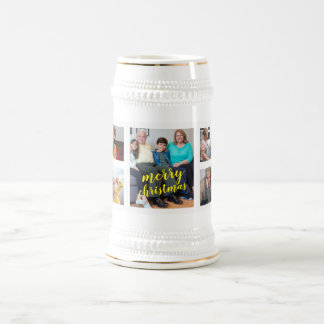 Personalized Photo Christmas Collage Beer Stein