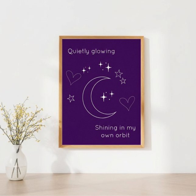 Personalized Purple Celestial Line Art Poster (Criador carregado)