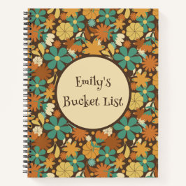 Personalized Retro Flower Power Spiral Journal