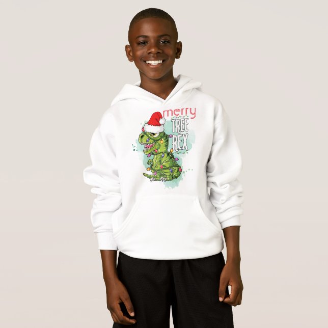 Personalized Rex-Mas Ugly Christmas Boys Sweater (Frente Completa)