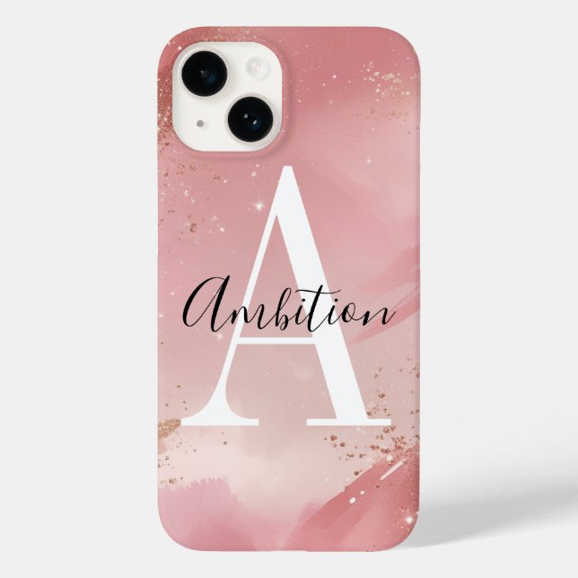 Personalized Rose Gold Glitter Phone Case – Custom (Verso)