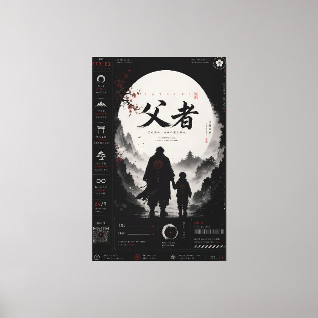 Personalized Samurai Father And Son Canvas (Frente)