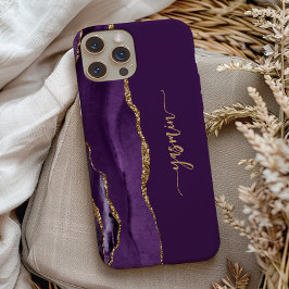 Personalized Signature Purple Gold Agate