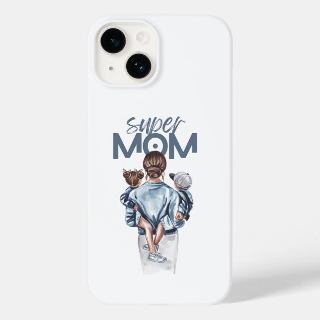 Personalized Super Mom with Son and Daughter Gift (Verso)