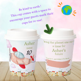 Personalized Sustainable Red Airplane Birthday