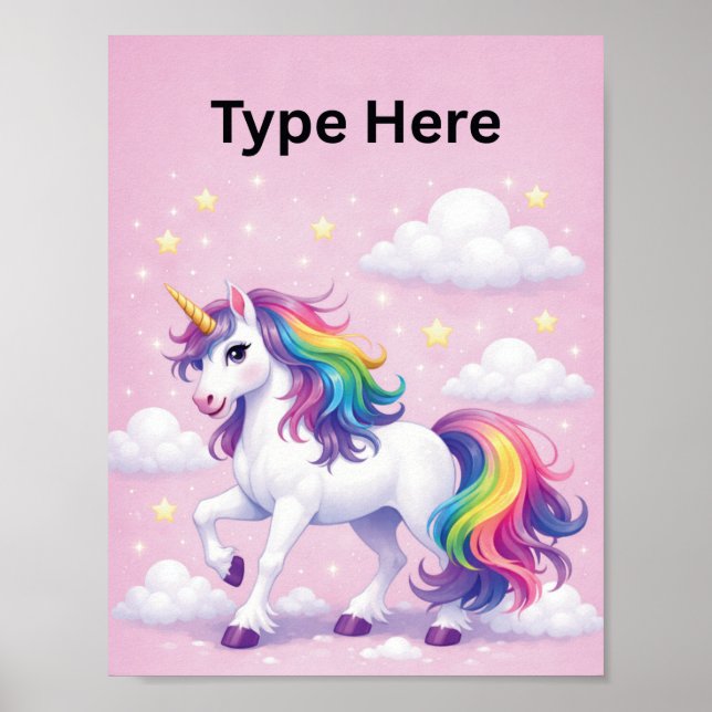 Personalized Unicorn Name Poster (Frente)
