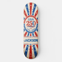 Personalized USA America 250 Skateboard 
