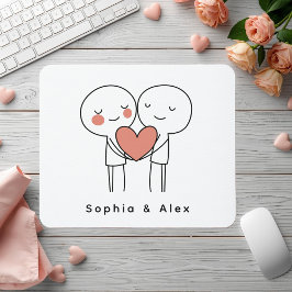 Personalized Valentine’s Couple Matching Mouse Pad