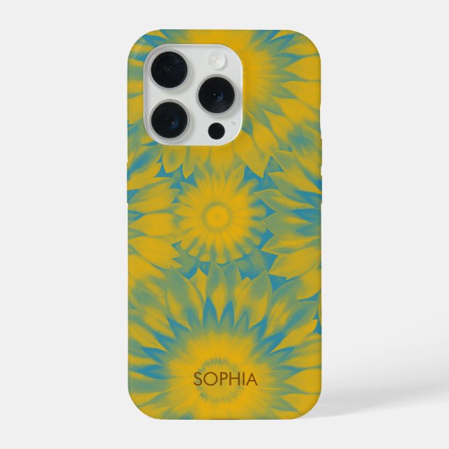 Personalized Vibrant Sunflower Tie-Dye Art (Verso)