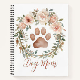 Personalized Watercolor Floral Paw Print Dog Mom