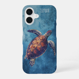 Personalized Watercolor Sea Turtle Ocean