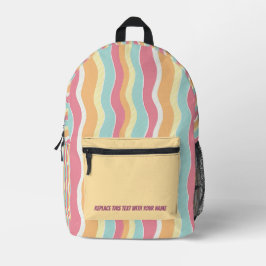 Personalized Wavy Stripe Backpack