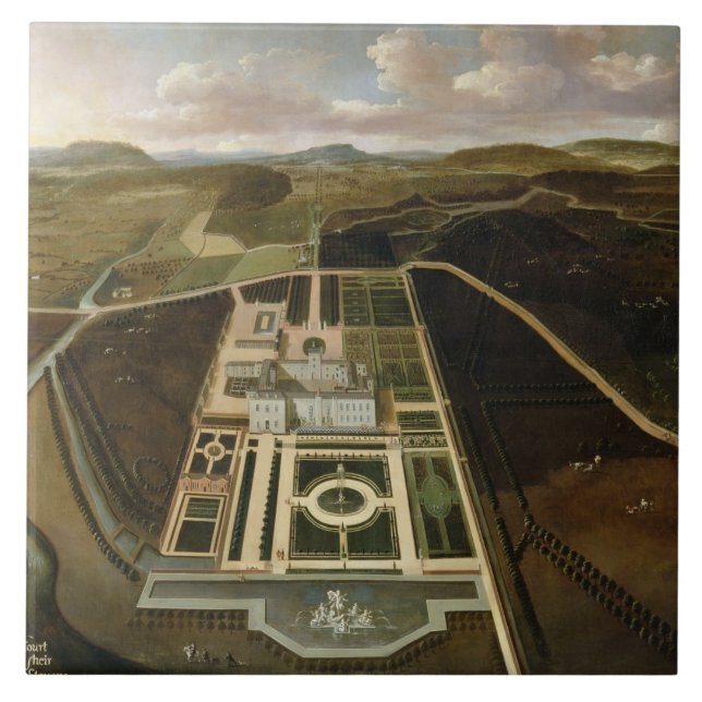 Perspectiva sul do Hampton Court, Herefordshire, (Frente)