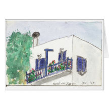 "Perto cartão da arte da aguarela do quadrado de