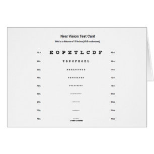 Perto do cartão do teste da visão (exame da